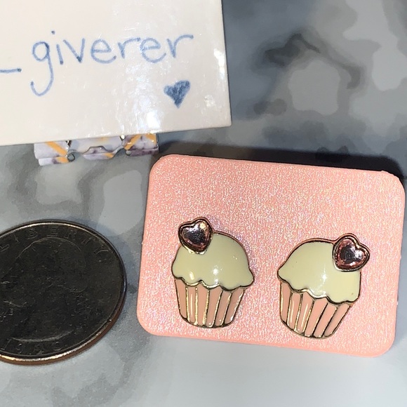 Pink Cupcake Bling π§ Earrings w Backs - Picture 3 of 11